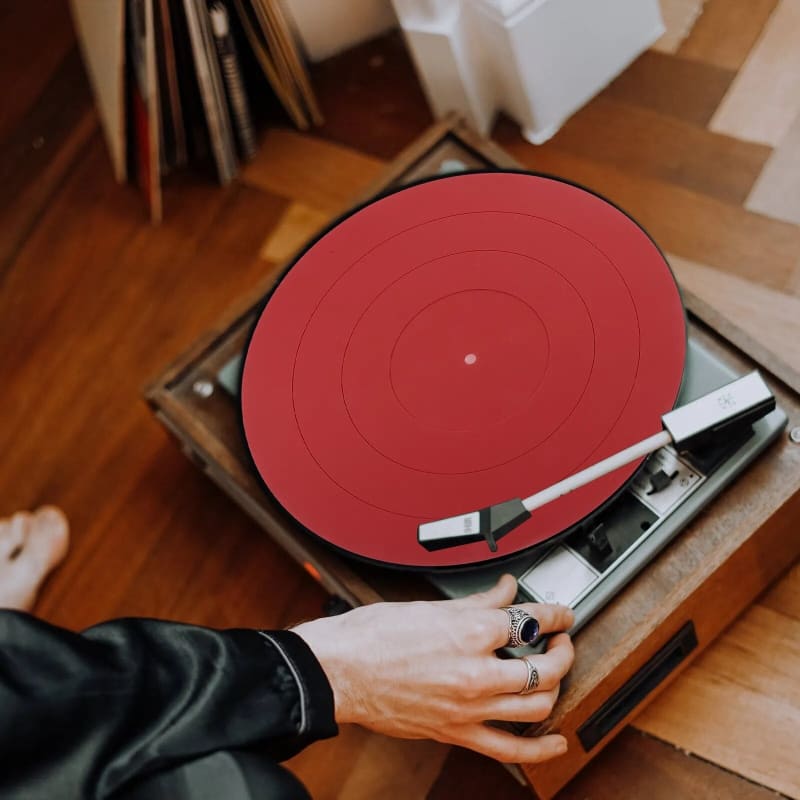 Couvre-plateau Vinyle Caoutchouc (Slipmat) - Rouge | Kaddanse