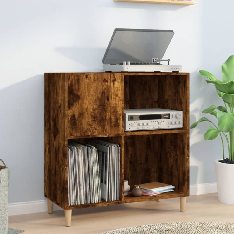 Meuble vinyle colonne haute Chêne Fumé | Kaddanse