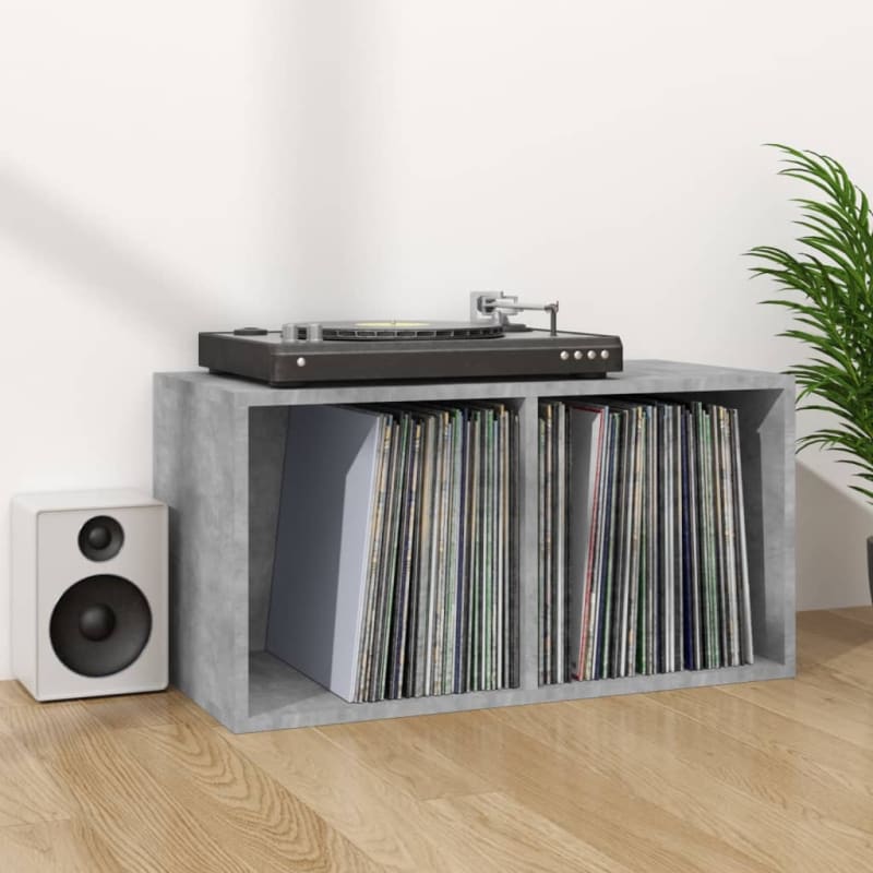 Meuble vinyle compact cube Gris Béton | Kaddanse