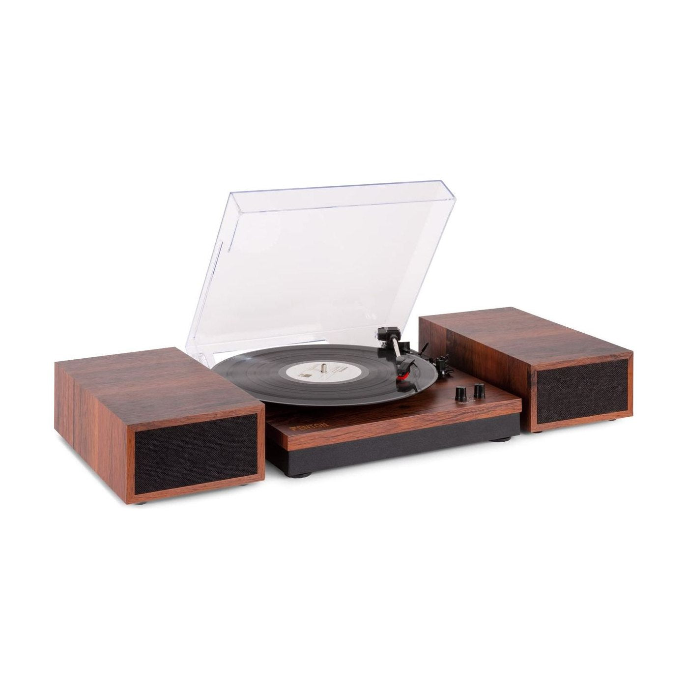 Platine Bluetooth avec 2 Haut-Parleurs Stéréo Marron foncé | Kaddanse
