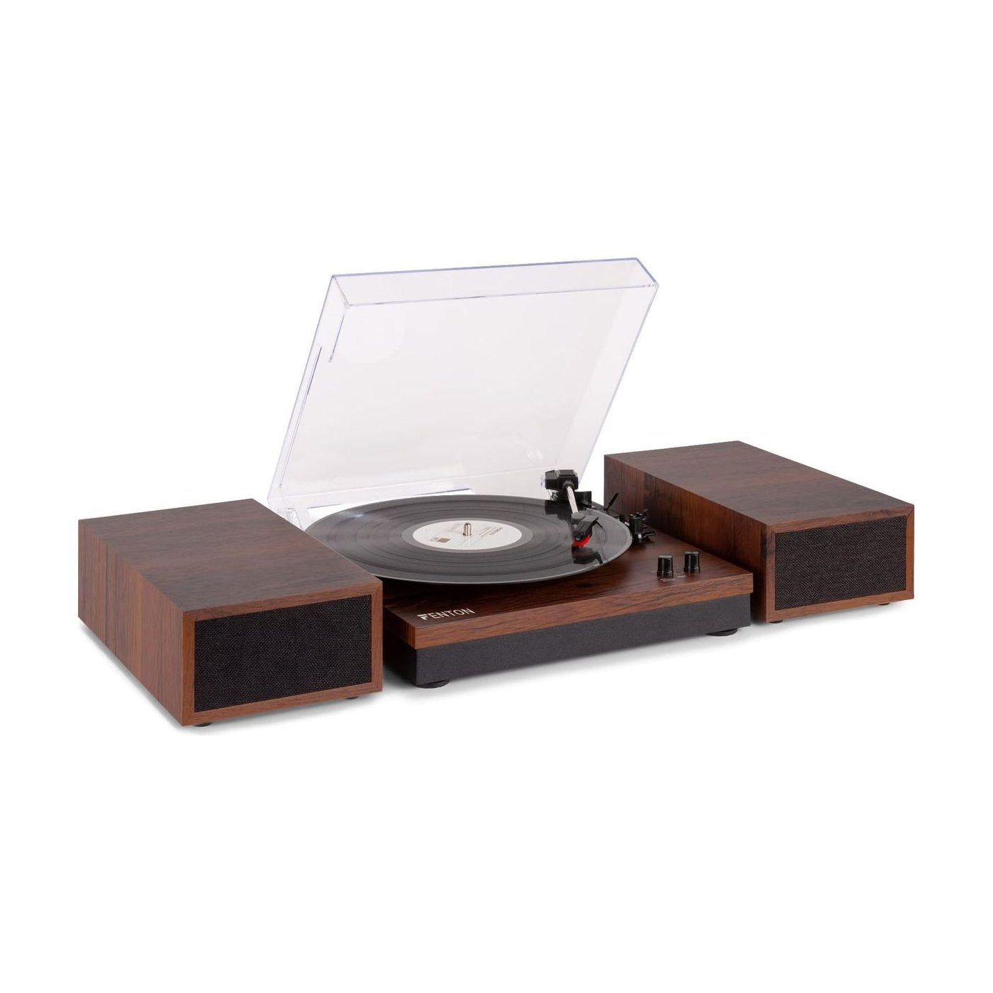 Platine Bluetooth avec 2 Haut-Parleurs Stéréo Bois foncé | Kaddanse