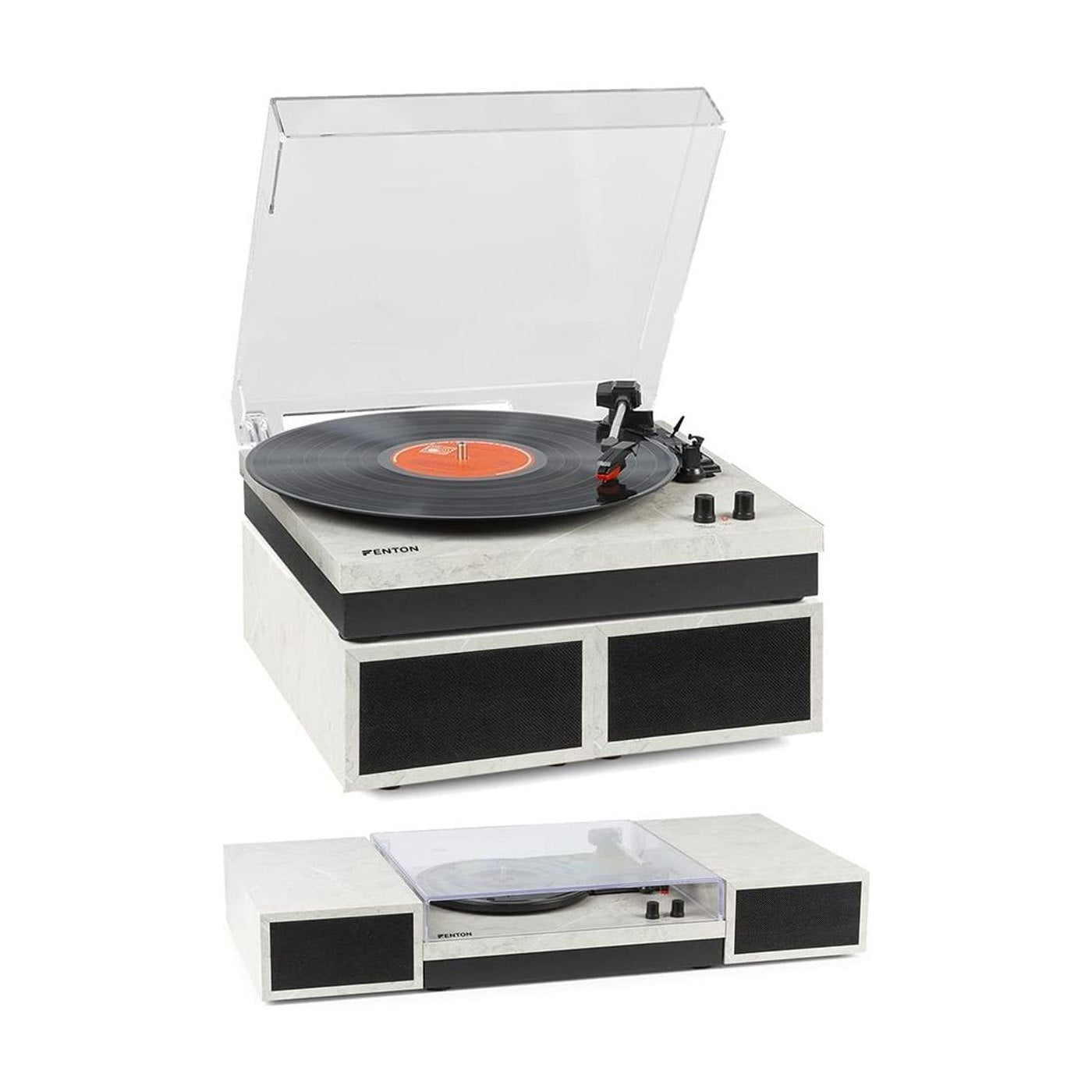 Platine Bluetooth avec 2 Haut-Parleurs Stéréo Blanc | Kaddanse