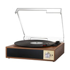 Platine Vinyle Hi-Fi à Capot Socle Bois Marron | Kaddanse