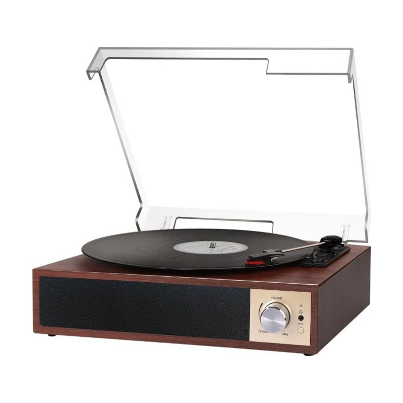 Platine Vinyle Hi-Fi à Capot Socle Bois Marron foncé | Kaddanse
