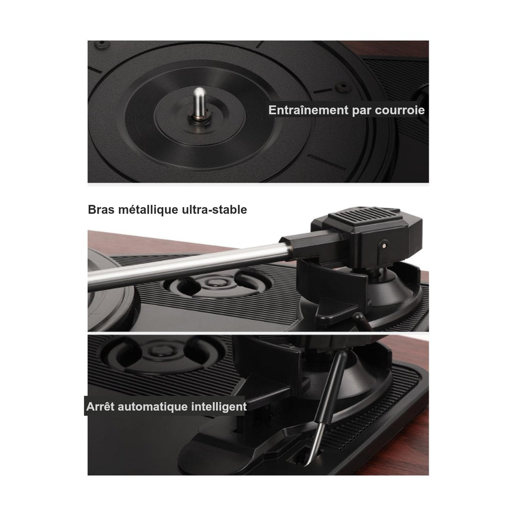 Platine Vinyle Hi-Fi à Capot Socle Bois — vue 7 | Kaddanse