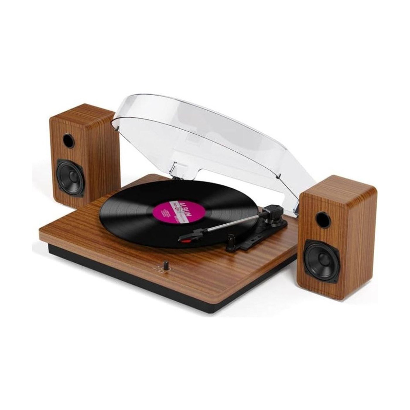 Platine Vinyle Hauts-Parleurs Intégrés Marron | Kaddanse