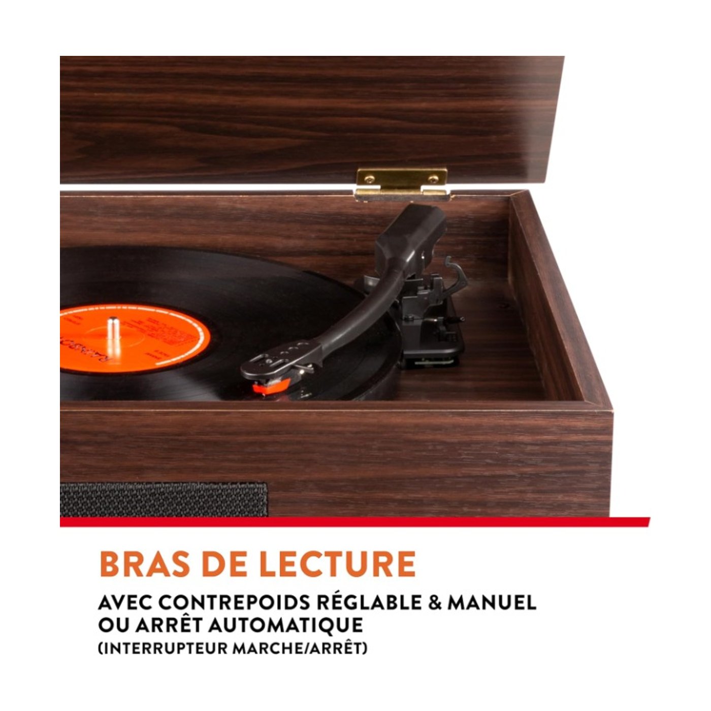 Platine Vinyle Bois Radio FM Bluetooth MP3 — vue 2 | Kaddanse