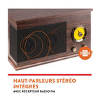 Platine Vinyle Bois Radio FM Bluetooth MP3 — vue 3 | Kaddanse