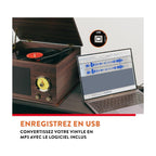 Platine Vinyle Bois Radio FM Bluetooth MP3 — vue 5 | Kaddanse