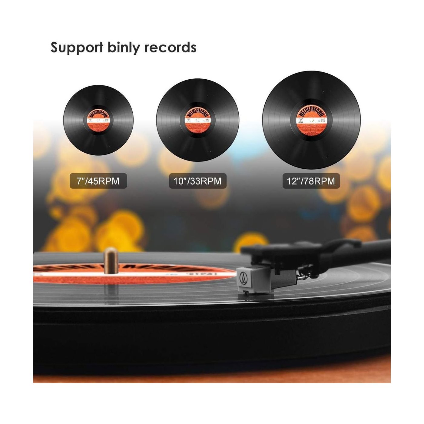 Platine Vinyle Bluetooth avec 2 Haut-parleurs — vue 3 | Kaddanse