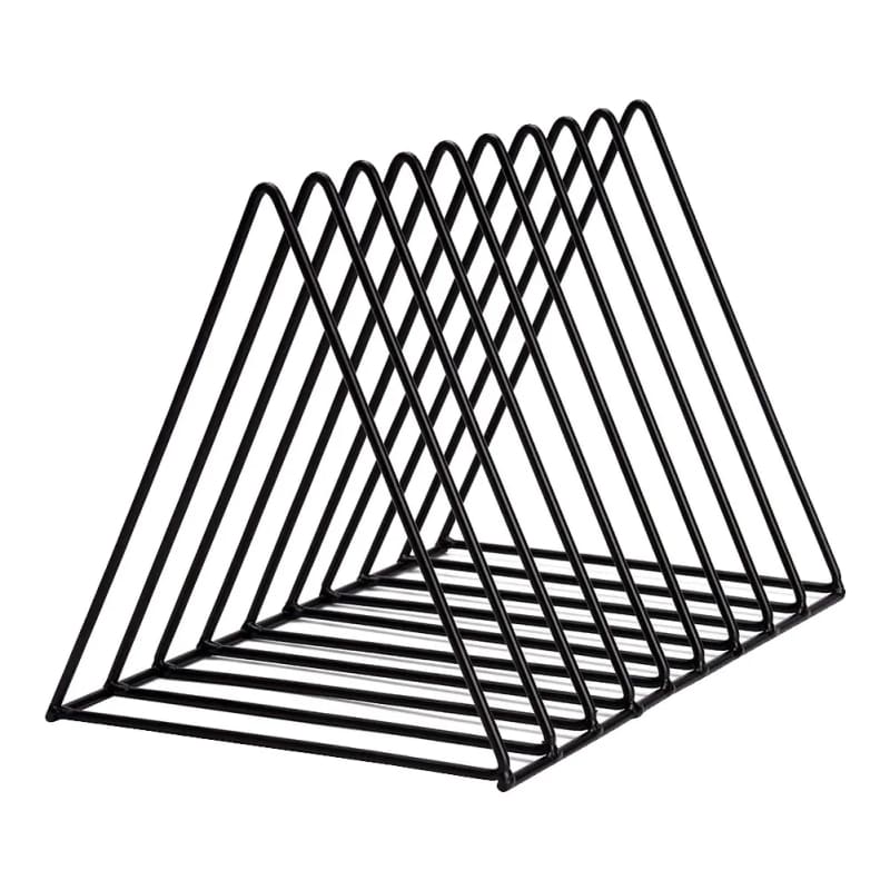 Rack Porte-Disques Vinyle (Triangle Fil) - Noir | Kaddanse