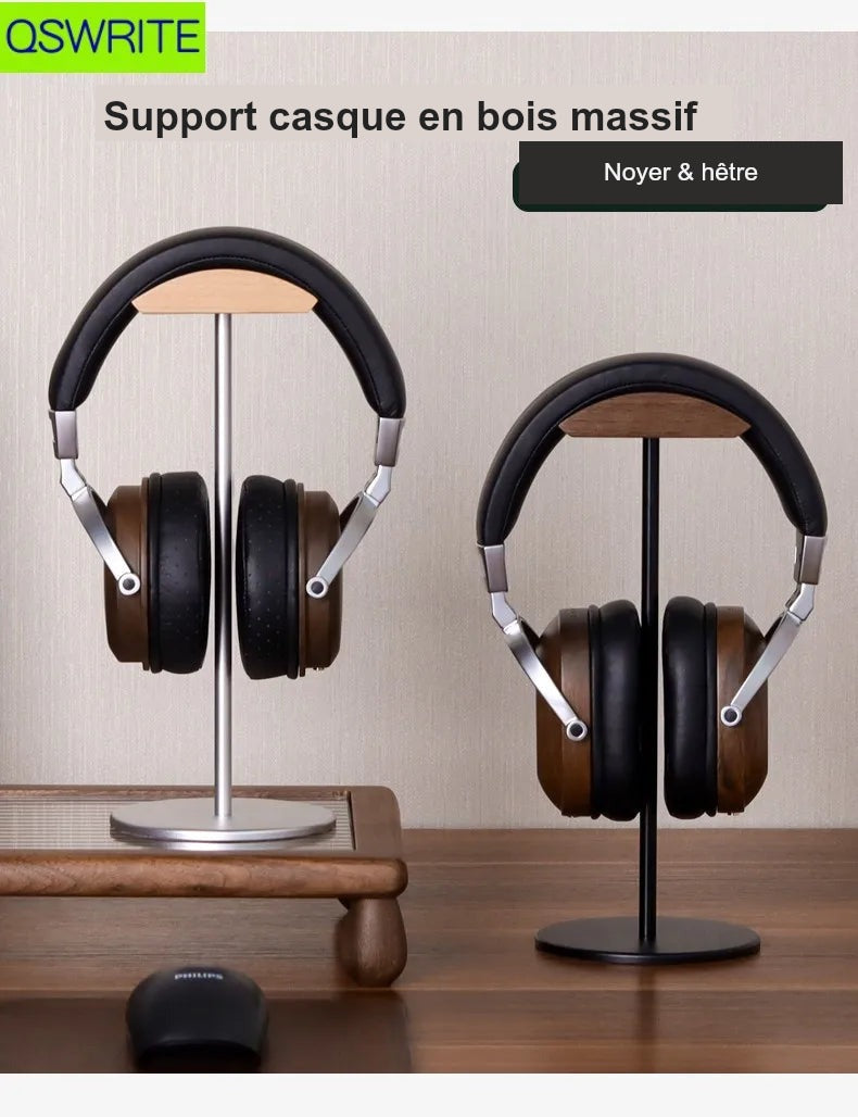 Support Casque en Bois