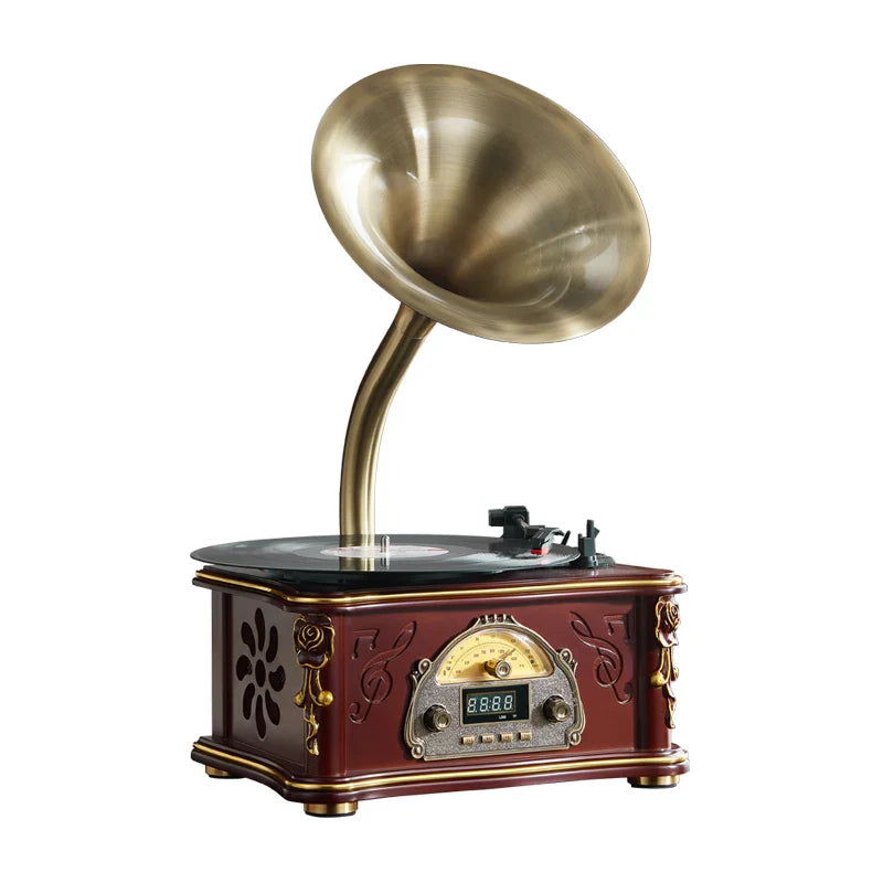 Gramophone Ancien Ornemente - Pieds Sculptes - Acajou | Kaddanse