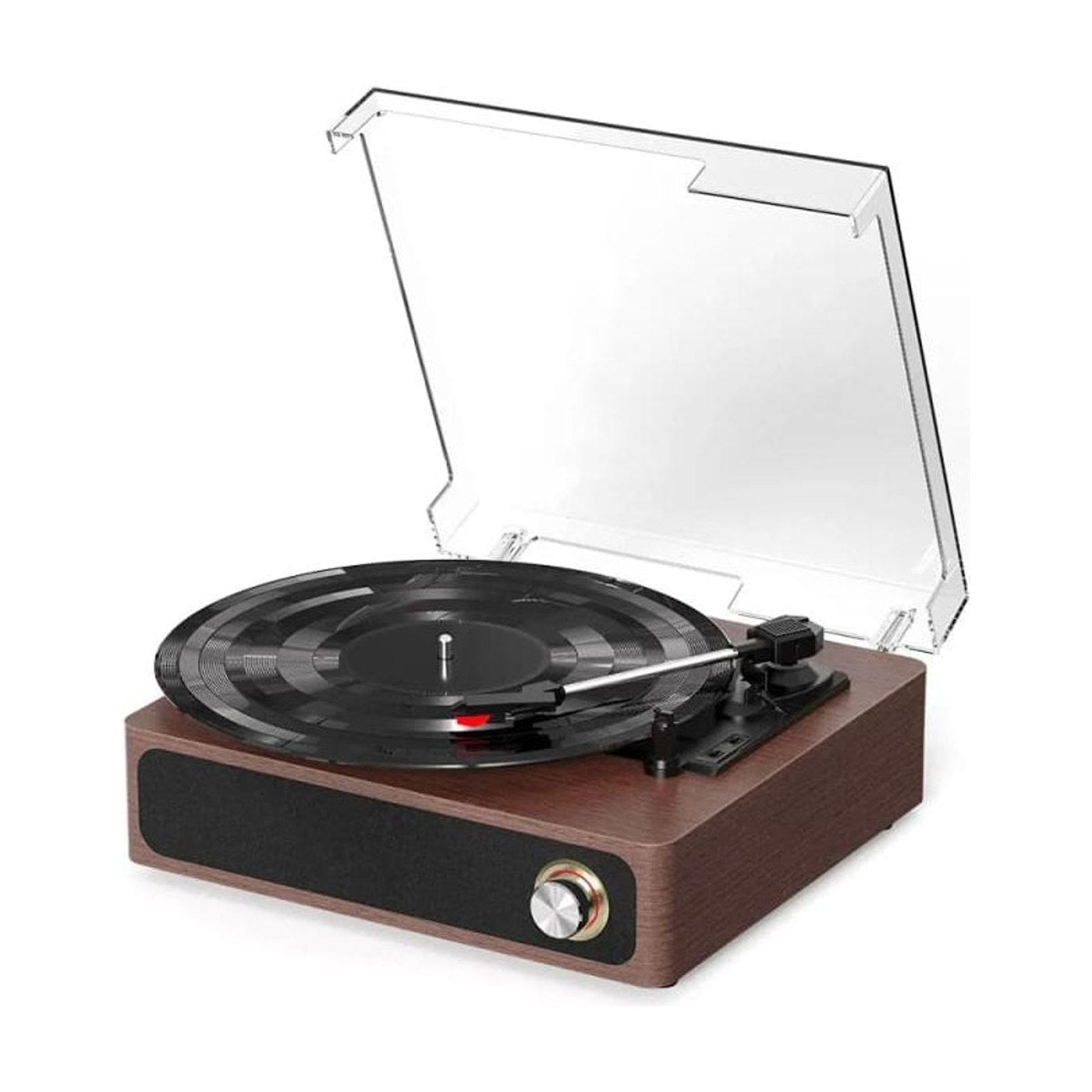 Platine Vinyle Vintage 3 Vitesses Socle Bois Rouge | Kaddanse