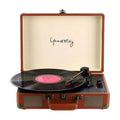 Platine Vinyle Valise Cuir Brun Années 70 | Kaddanse