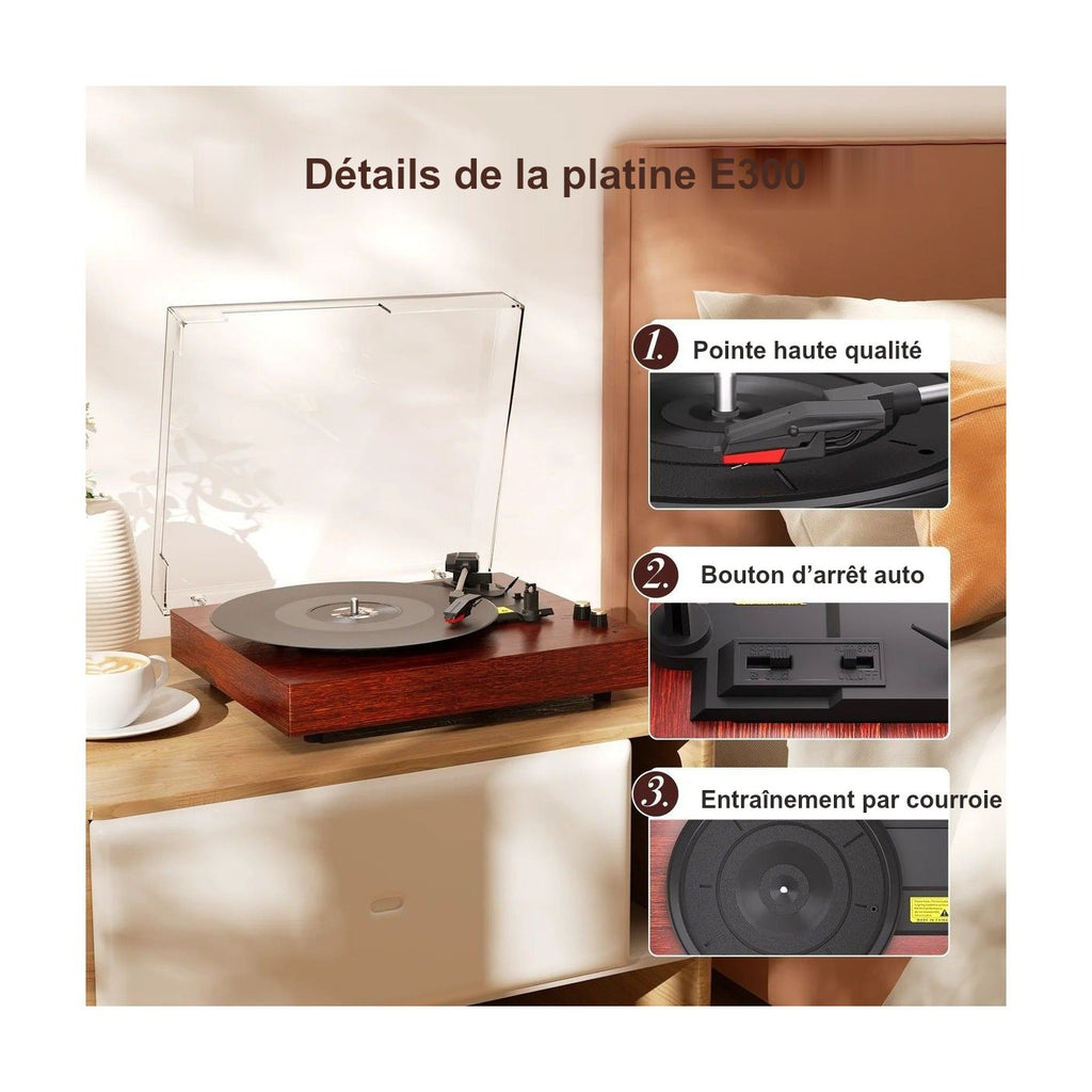 Platine Vinyle Vintage Enceinte Intégrée — vue 4 | Kaddanse