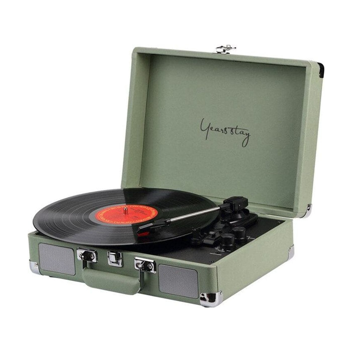 Platine Vinyle Valise Vert Sauge Tendance | Kaddanse