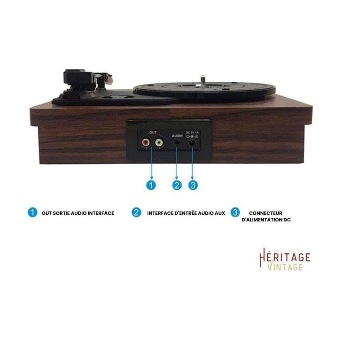 Platine Vinyle Salon Socle Bois — vue 4 | Kaddanse