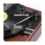 Platine Vinyle Vintage Hi-Fi Socle Bois — vue 4 | Kaddanse
