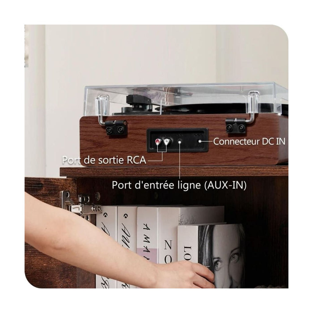 Platine Vinyle Vintage Hi-Fi Socle Bois — vue 6 | Kaddanse