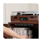 Platine Vinyle Vintage Hi-Fi Socle Bois — vue 6 | Kaddanse