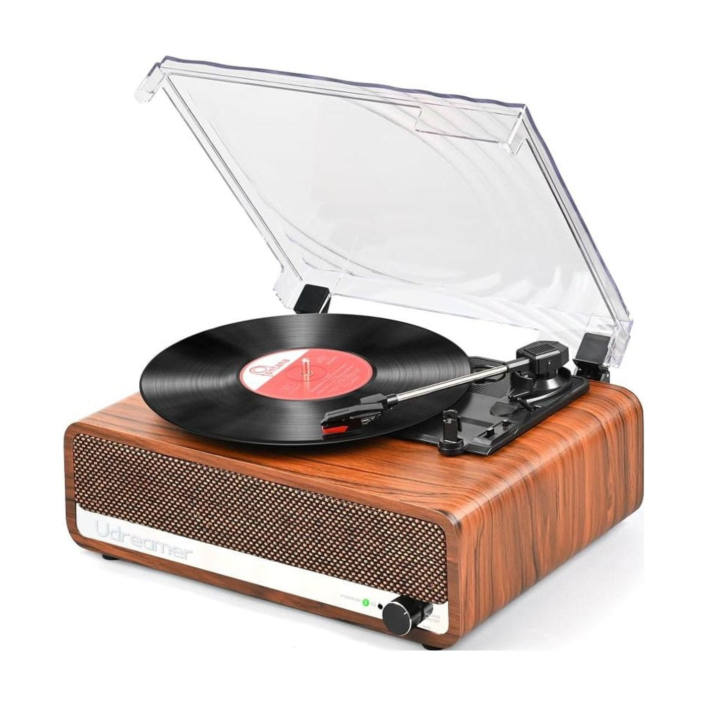 Platine Vinyle Vintage à Enceintes en Bois Marron | Kaddanse