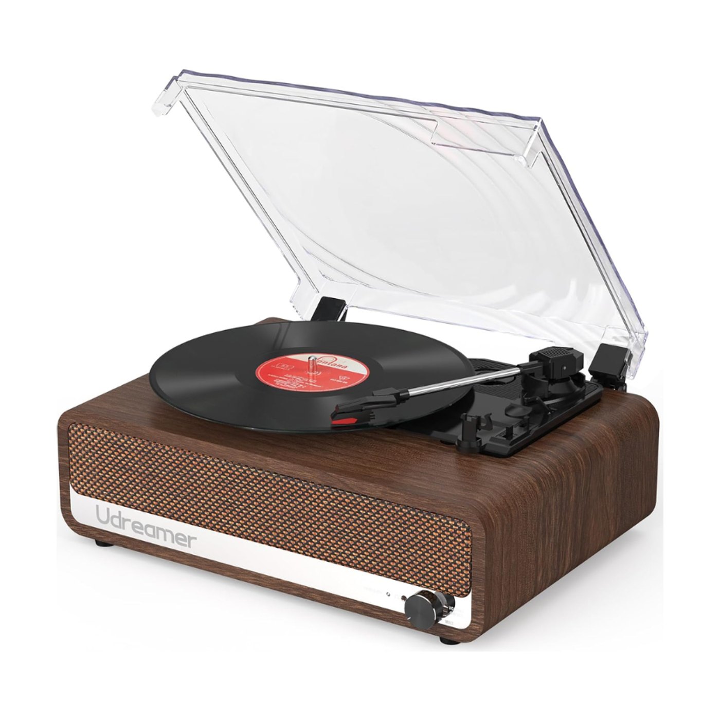 Platine Vinyle Vintage à Enceintes en Bois Marron foncé | Kaddanse