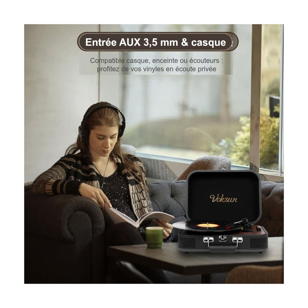 Platine Vinyle Valise Vintage Bluetooth — vue 10 | Kaddanse
