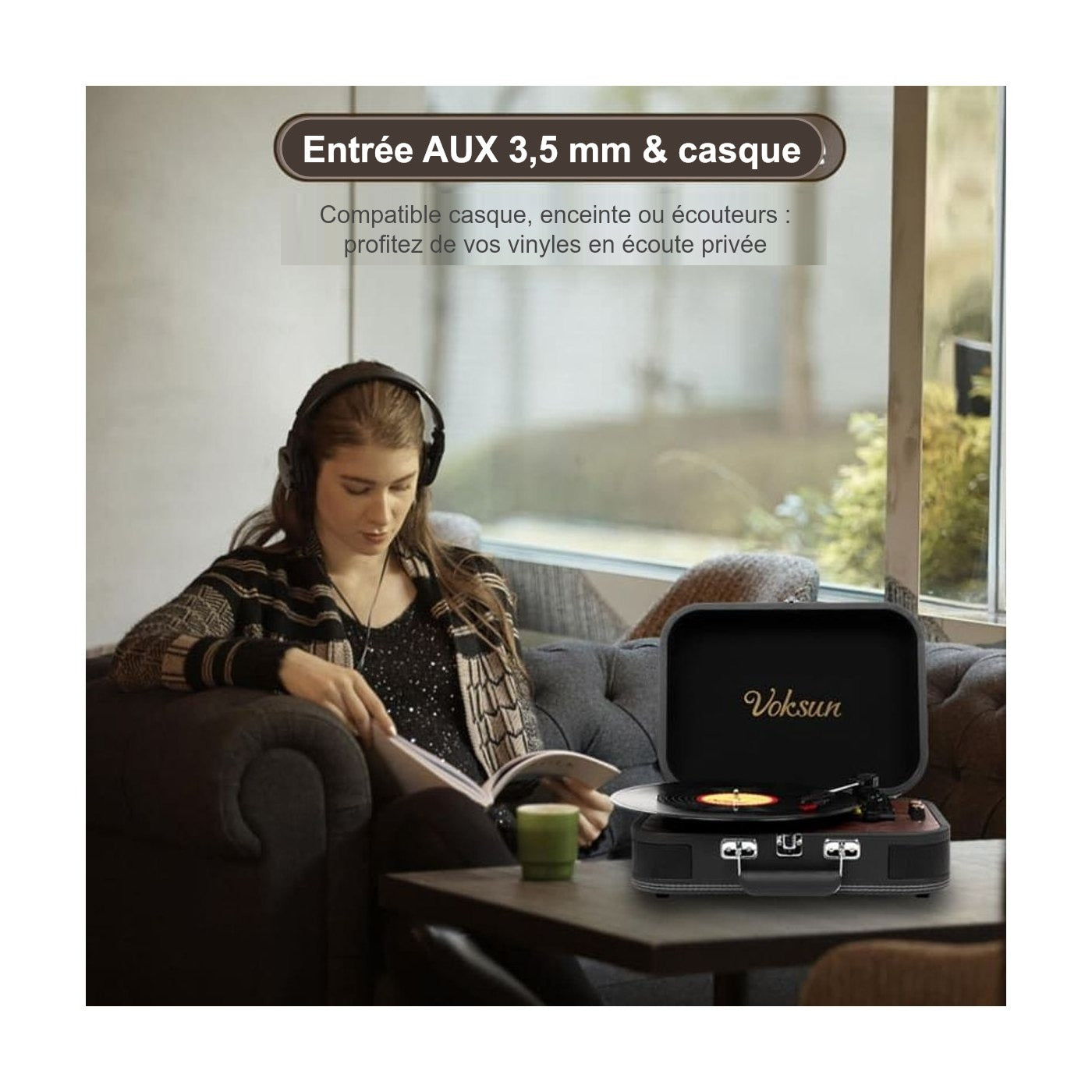 Platine Vinyle Valise Vintage Bluetooth — vue 10 | Kaddanse