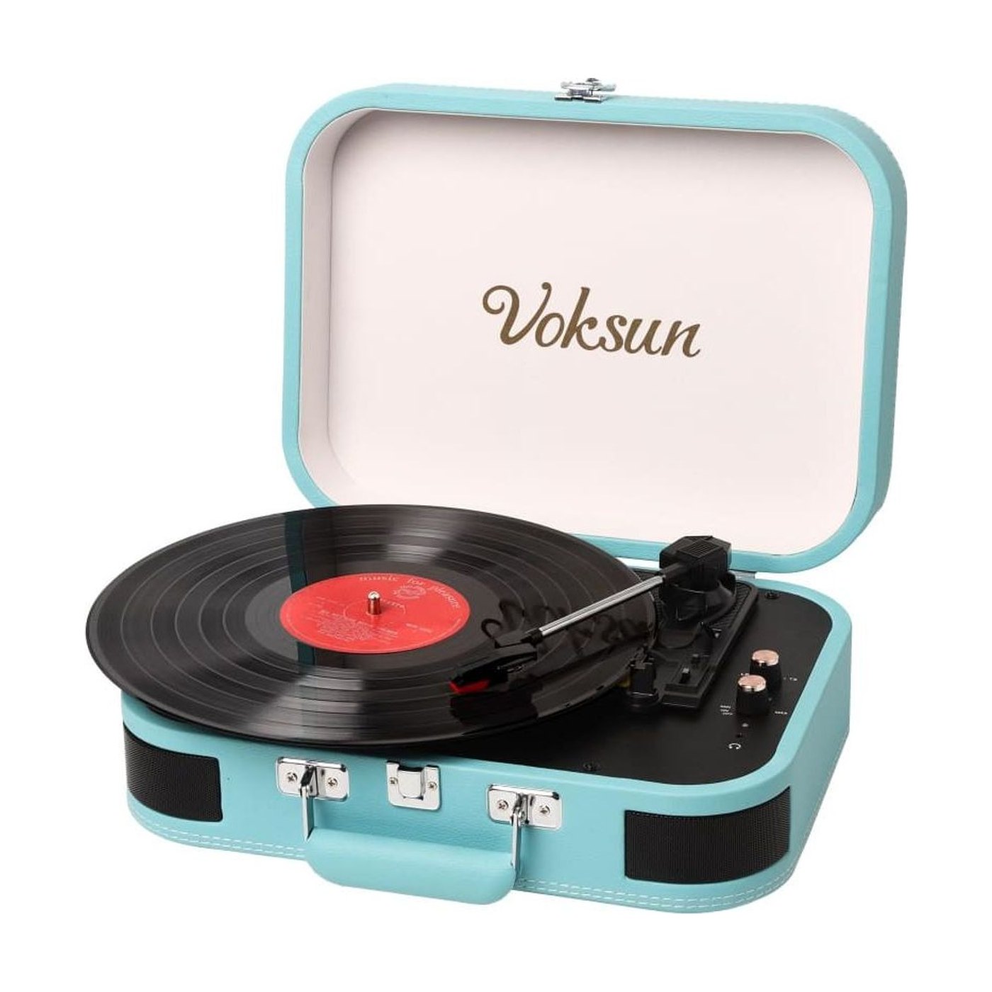 Platine Vinyle Valise Vintage Bluetooth Bleu | Kaddanse
