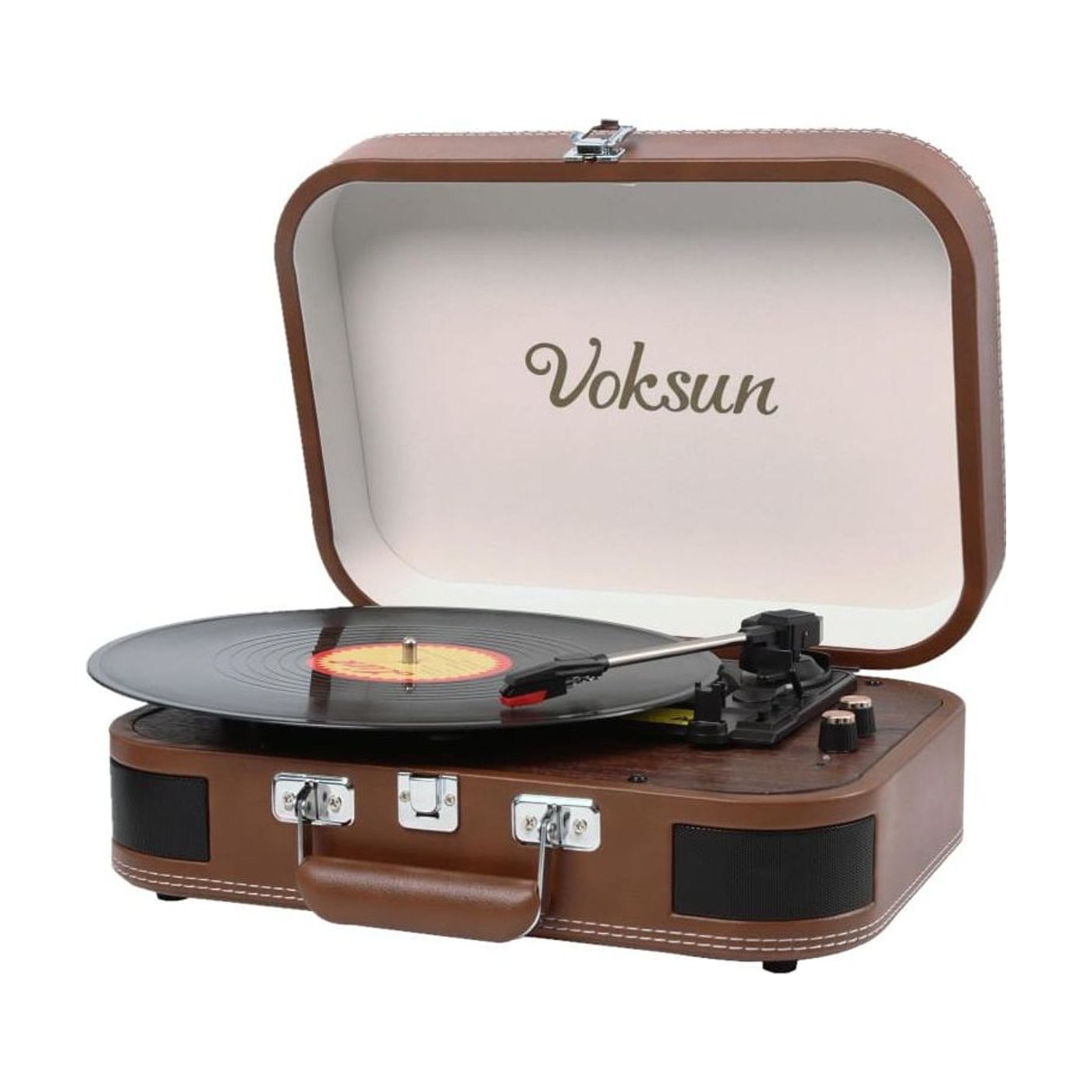 Platine Vinyle Valise Vintage Bluetooth Marron clair | Kaddanse