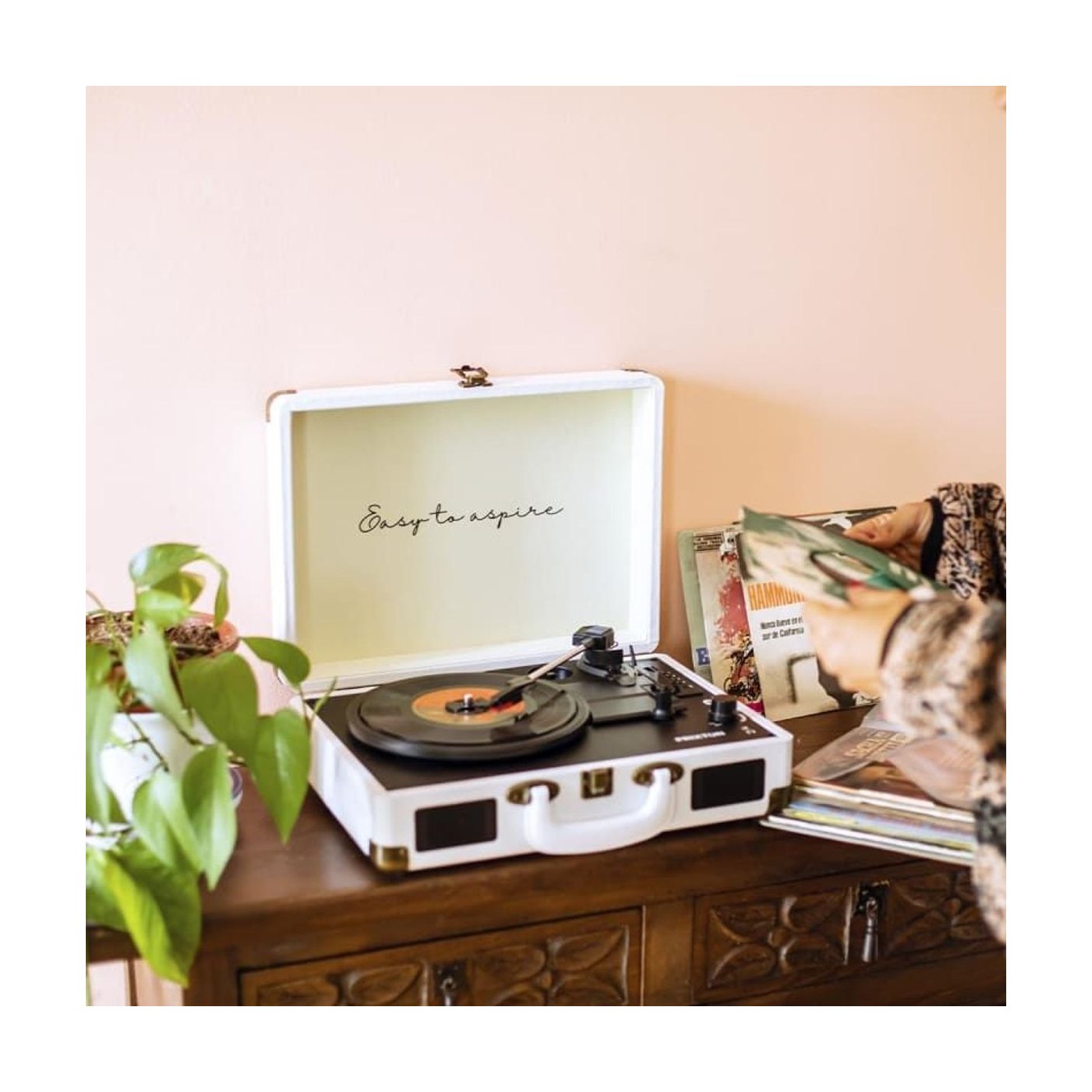 Platine Vinyle Valise Vintage en Bois — vue 10 | Kaddanse