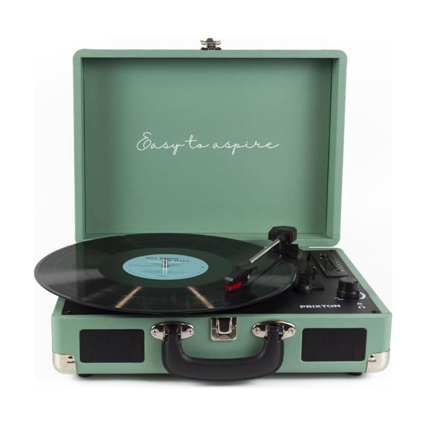Platine Vinyle Valise Vintage en Bois Vert | Kaddanse