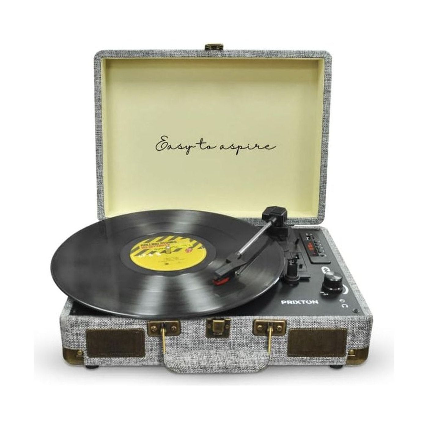 Platine Vinyle Valise Vintage en Bois Gris | Kaddanse