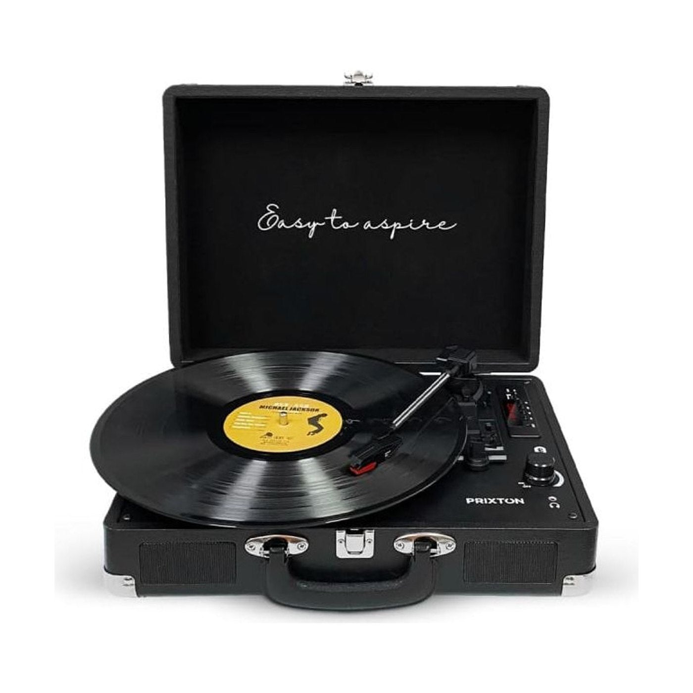 Platine Vinyle Valise Vintage en Bois Noir | Kaddanse