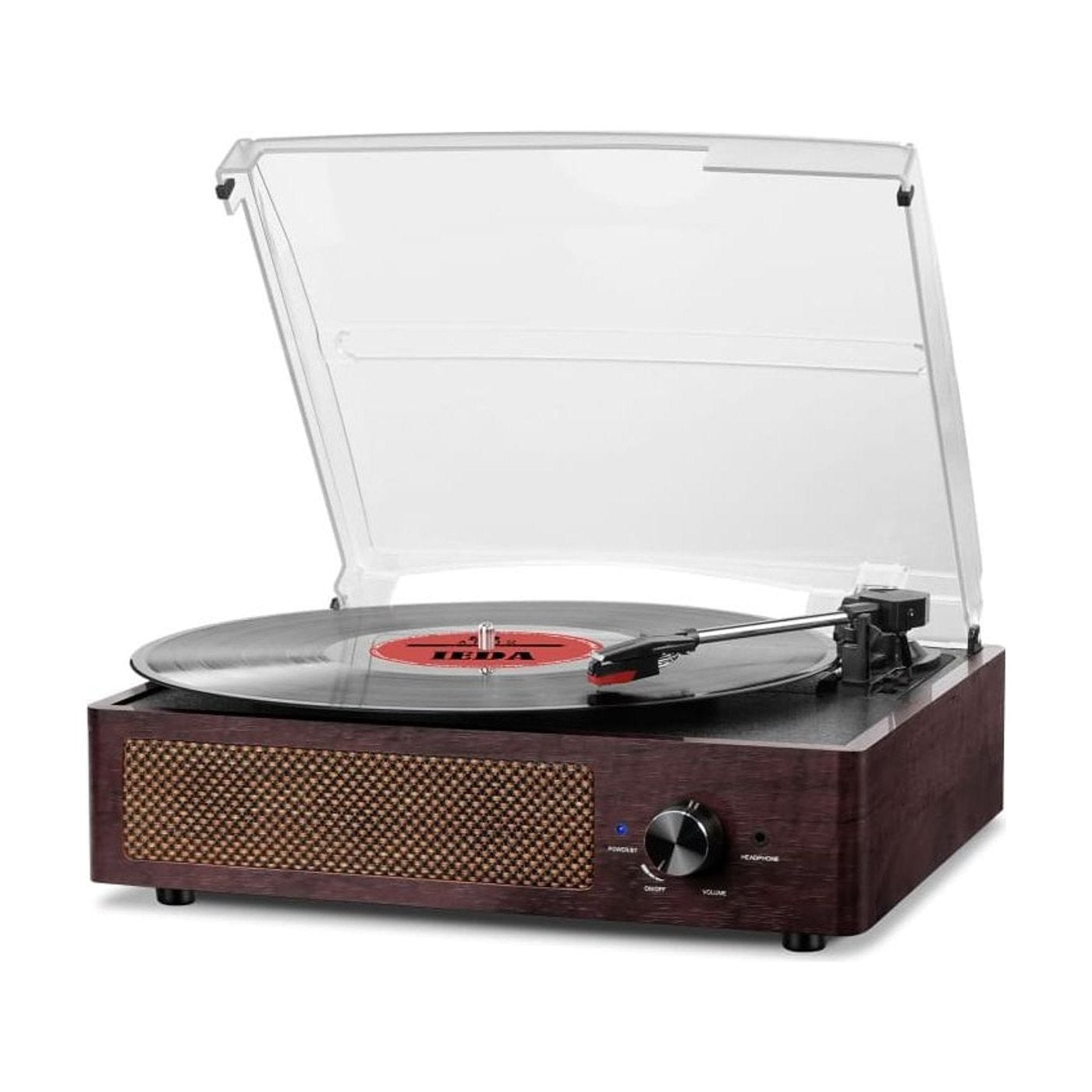 Platine Vinyle Vintage à Enceintes Marron foncé | Kaddanse