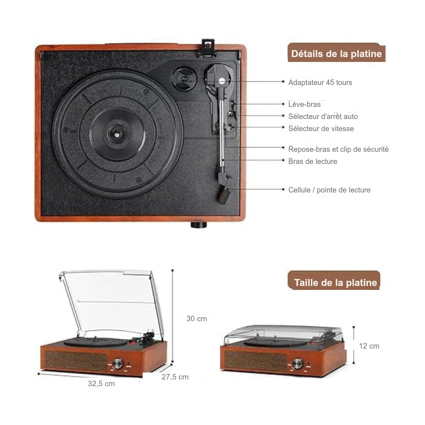 Platine Vinyle Vintage à Enceintes — vue 5 | Kaddanse