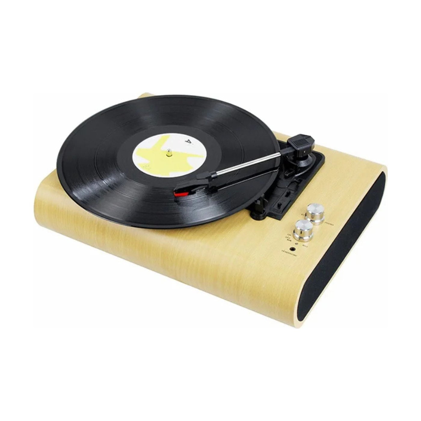 Platine Vinyle Vintage Bois Design Courbe | Kaddanse