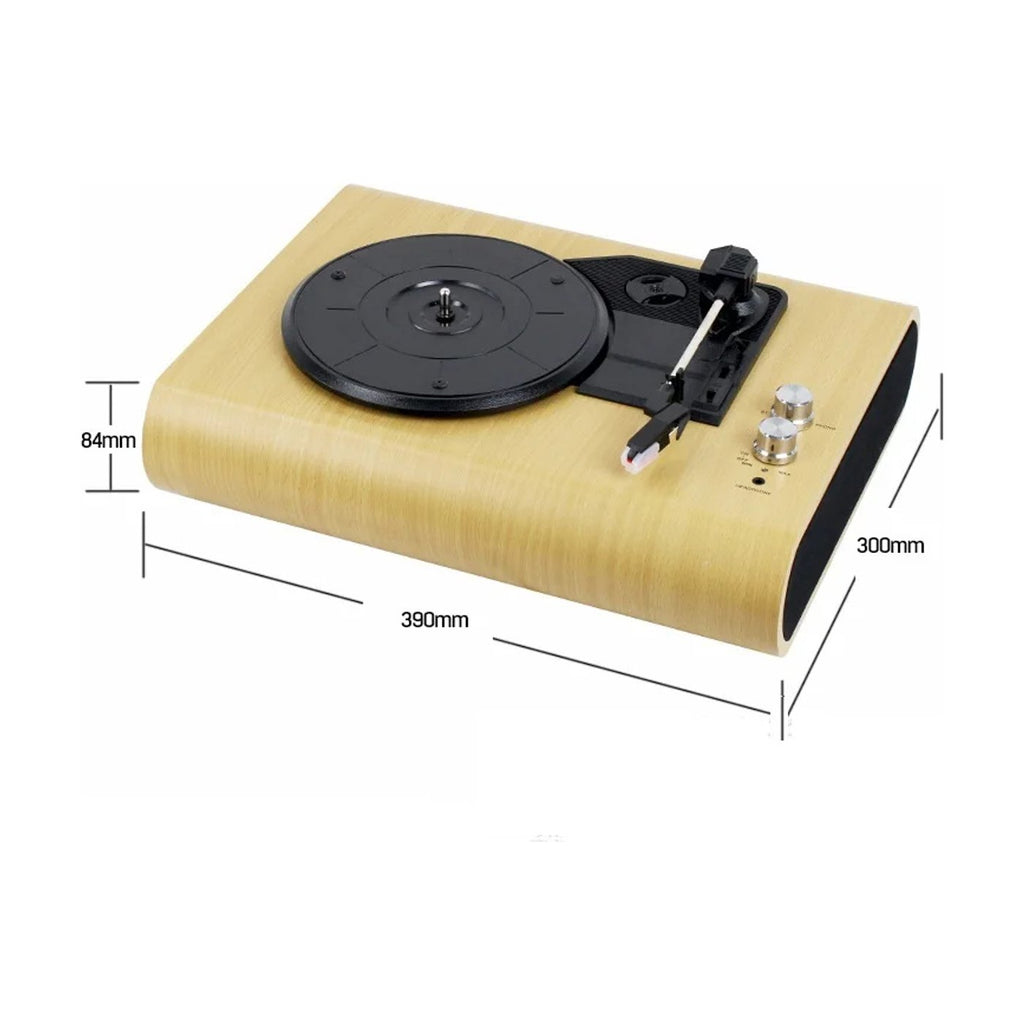 Platine Vinyle Vintage Bois Design Courbe — vue 3 | Kaddanse