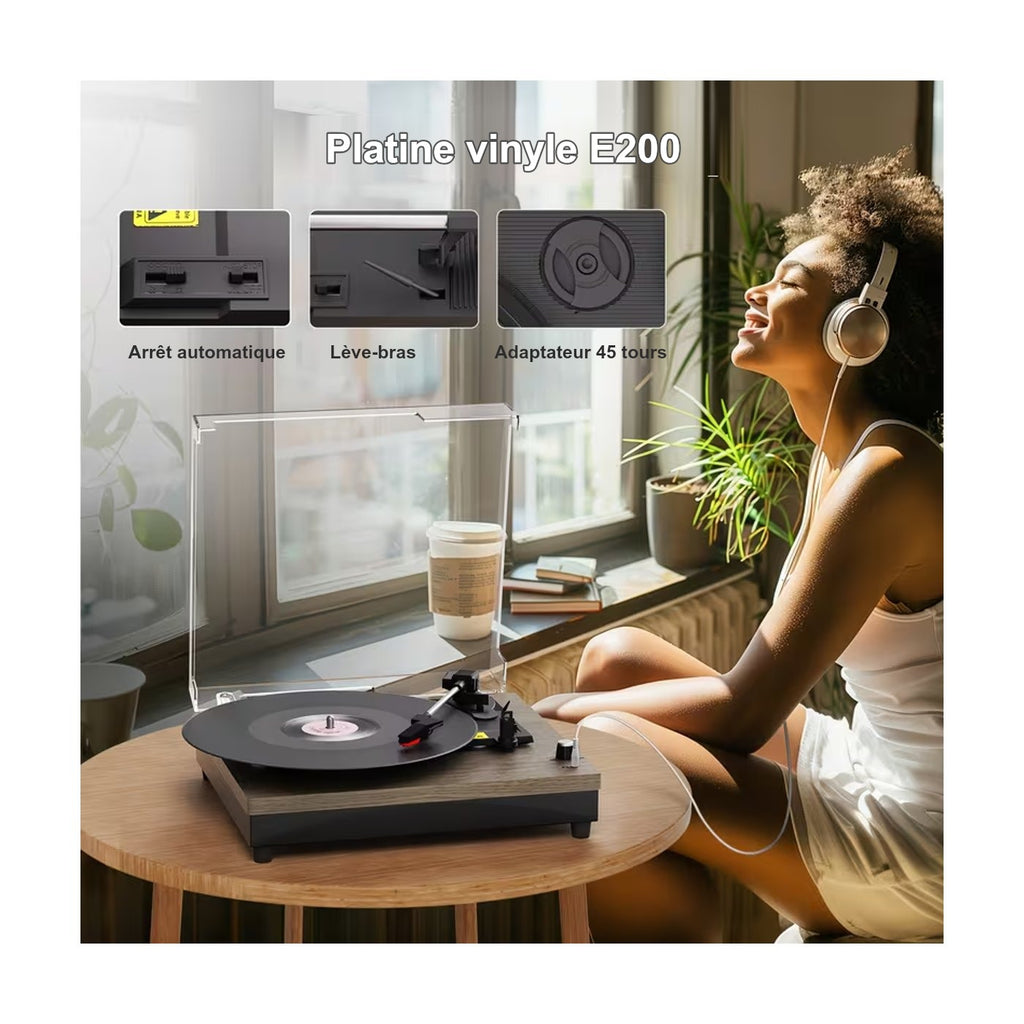 Platine Vinyle Vintage Effet Bois — vue 6 | Kaddanse