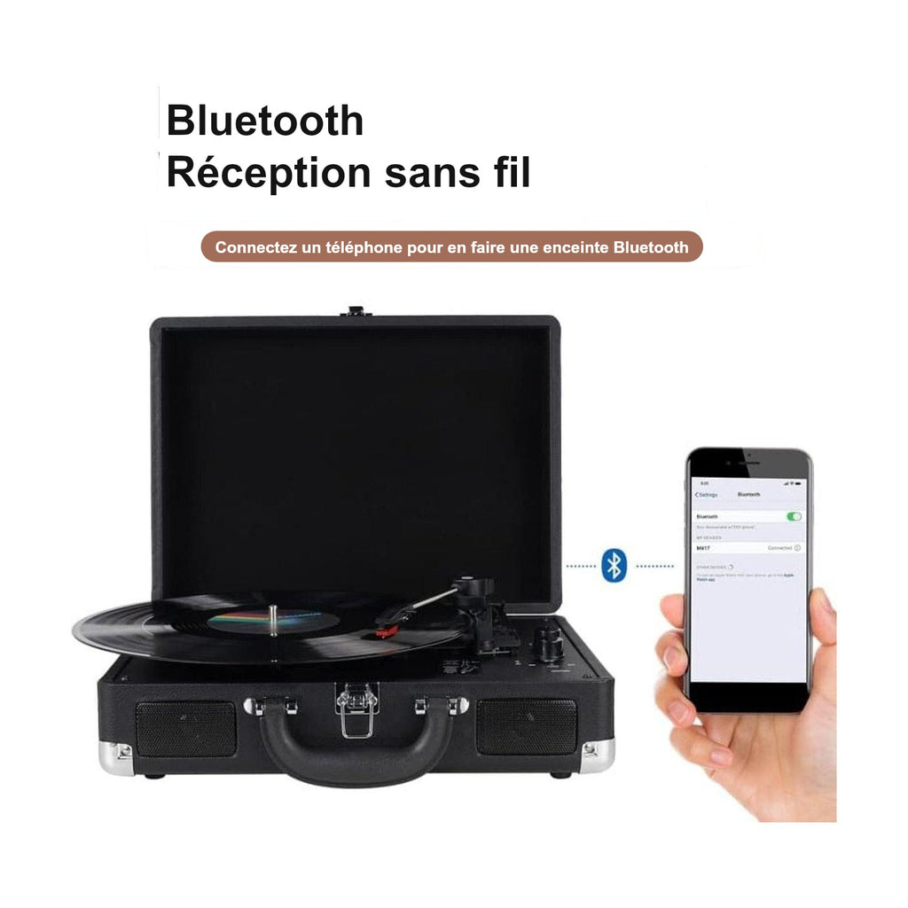 Platine Vinyle Valise Vintage Nomade — vue 2 | Kaddanse