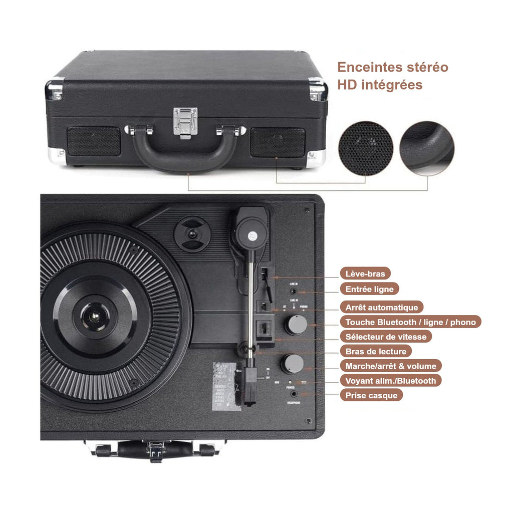 Platine Vinyle Valise Vintage Nomade — vue 4 | Kaddanse