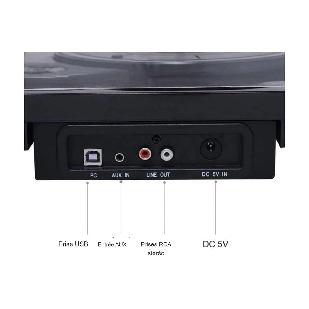 Platine Vinyle Coffret Bois Noir avec Enceinte — vue 4 | Kaddanse