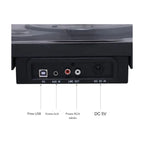 Platine Vinyle Coffret Bois Noir avec Enceinte — vue 4 | Kaddanse