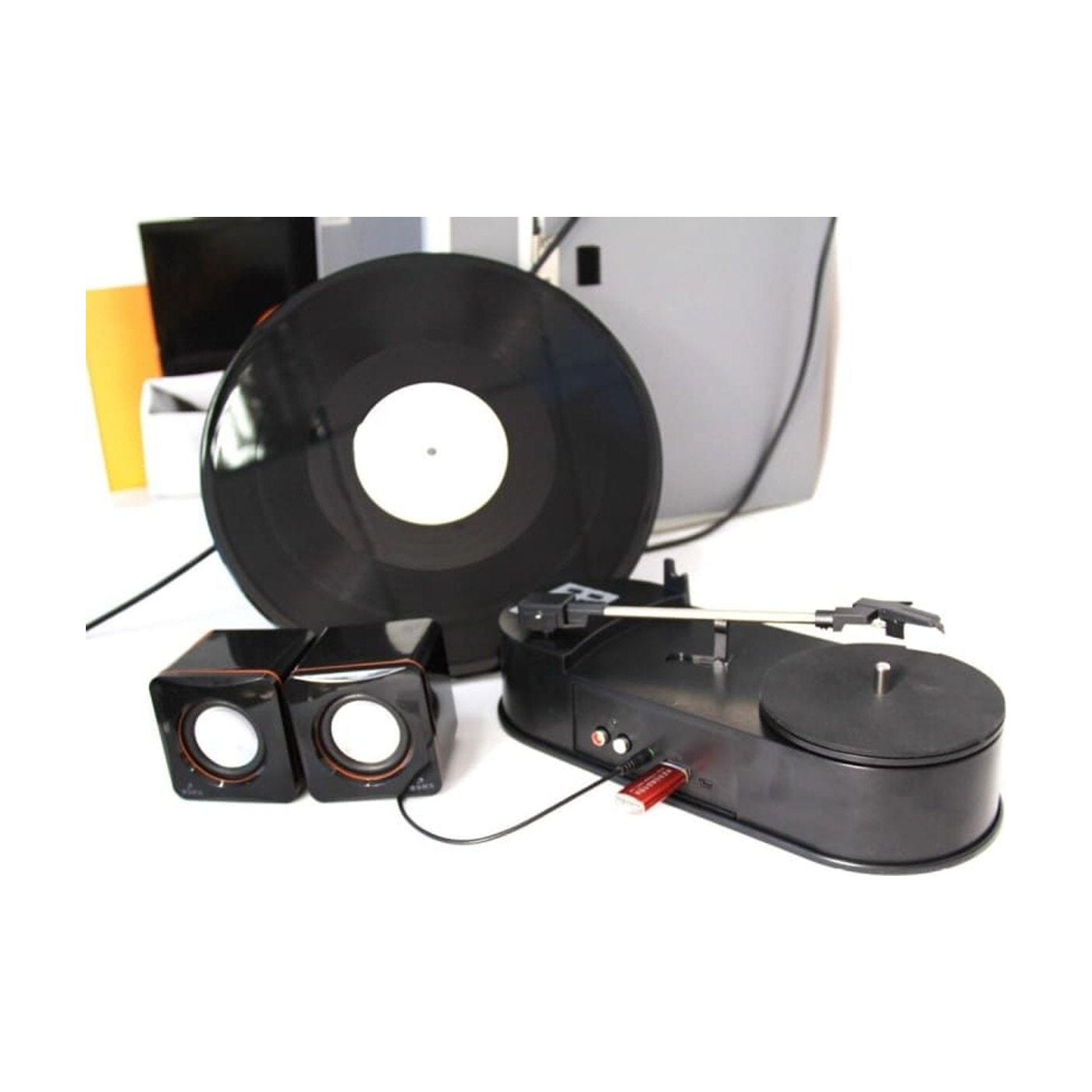 Platine Vinyle Portable 33/45 Tours USB CD SD — vue 3 | Kaddanse